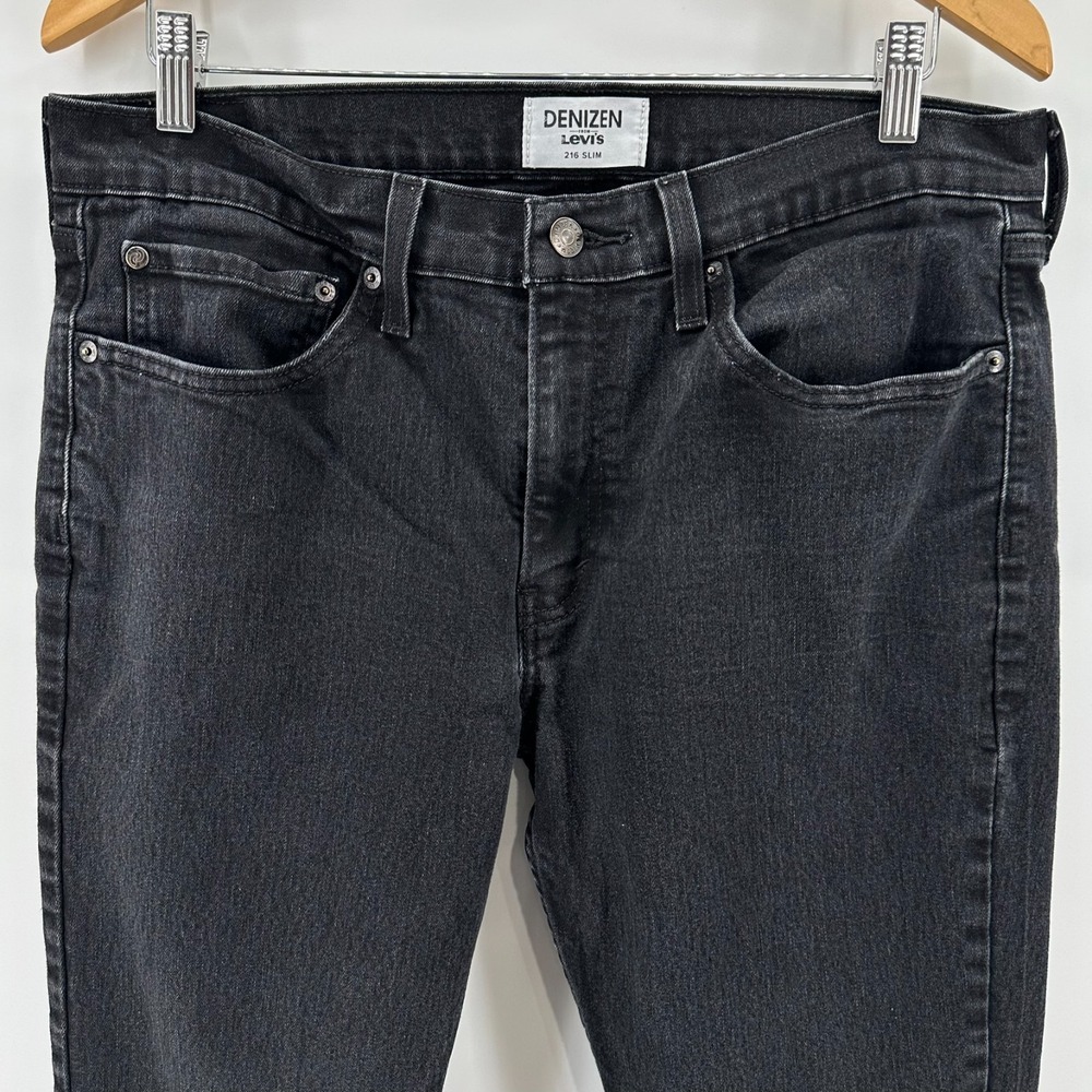 Denizen from Levis 216 Slim Jeans Mens 34x32 Black Faded Denim Stretch Outdoor